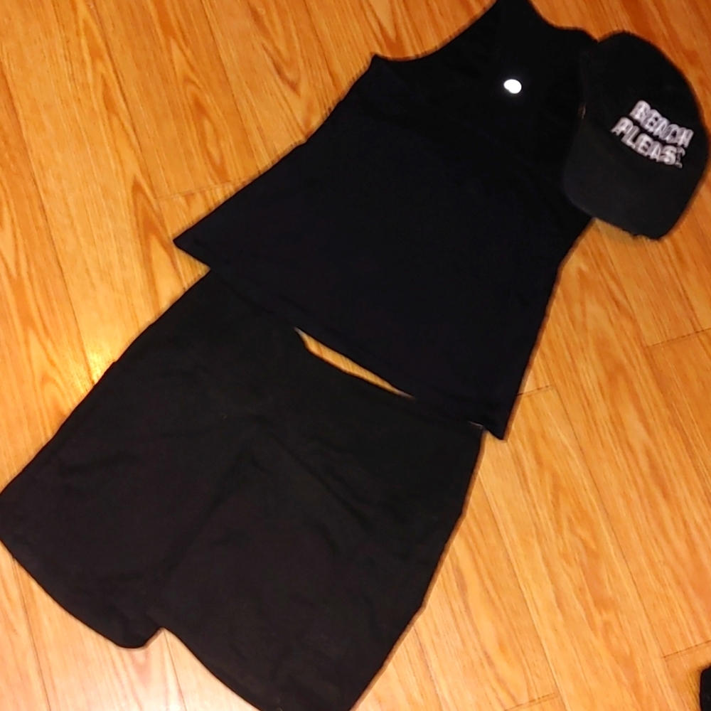 Shorts muscle shirt Beach hat ready to go workout or go to the beach comfortable